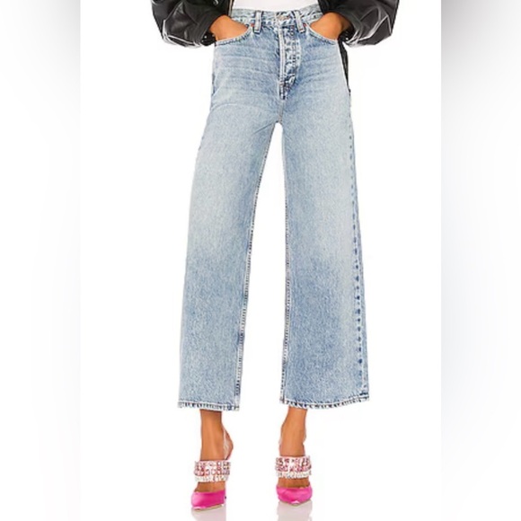 Re/Done 70s Ultra High Rise Wide Leg Stovepipe Jeans - Picture 1 of 7